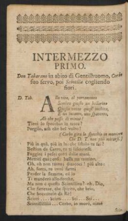 Intermezzo Primo. Erstes Zwischenspiel
