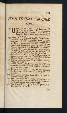 119-160, Hoch Teutsche Bucher