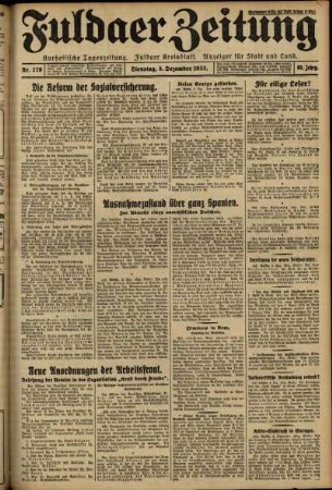 Ausgabe vom Dienstag, den 05. Dezember 1933.