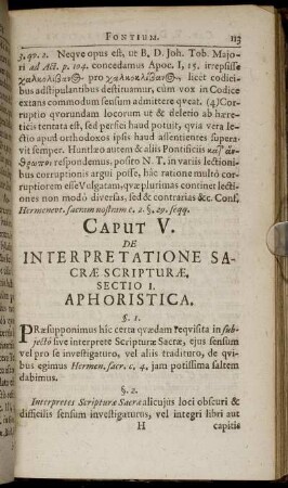 Caput V. De Interpretatione Sacrae Scripturae