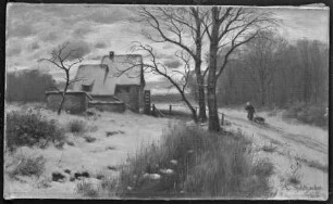 Winterlandschaft bei Sonnenuntergang