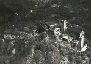 Eisenach. Wartburg. Luftbild-Schrägaufnahme von Südwest