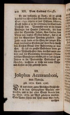 412-416, XX. Josephus Accoramboni