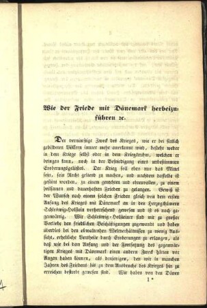 Wie der Friede mit Dänemark herbeizuführen [et]c.