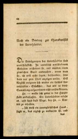 Noch ein Beytrag zur Charakteristik der Unterhändler