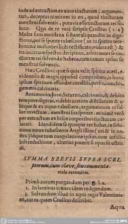 Summa Brevis Supra Scriptorum, cum calve, seu commentariolo corundem.