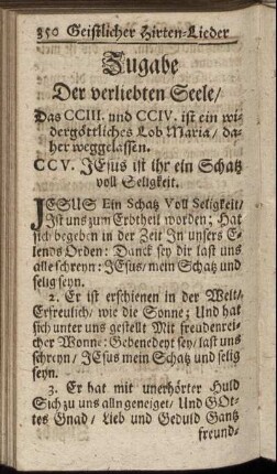 Zugabe Der verliebten Seele.