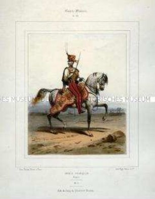Uniformdarstellung, Generaladjutant der Division zu Pferd, Kaiserreich Frankreich, 1804/1812. Tafel Nr. 99 aus: Galerie Militaire.