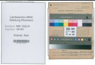 Entnazifizierung Karl Kramer , geb. 13.12.1902 (Schmied)