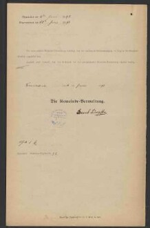 Ausstellung eines Verehelichungszeugnisses an den in Frammersbach
                     wohnenden Kaufmann Joseph Friedrich Koplitz - Verehelichung mit der
                     Restaurateuerstochter Anna, geb. Weisberger, aus Frankfurt / Main, 1898,
                     Verehelichung mit der Metzgermeisterstochter Amalie Katharina, geb.
                     Immerschitt, aus Aschaffenburg, 1902, Bürgerrechtsverleihung, 1902
