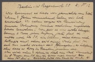 Brief von Georg Kolbe an Hermann Schmitt