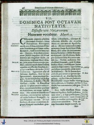 Dominica post Octavam Nativitatis.