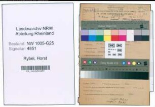 Entnazifizierung Horst Rybel , geb. 14.01.1920 (Kaufmann)