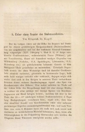 Ueber einen Saurier des Stubensandsteins
