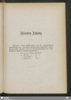 Inseraten-Anhang