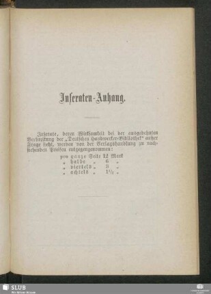 Inseraten-Anhang