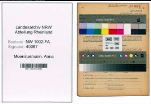 Entnazifizierung Anna Muenstermann, geb. 28.04.1877 (Kaufmann)