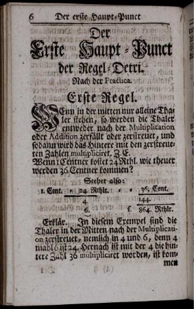 Der Erste Haupt-Punkt der Regel Detri.