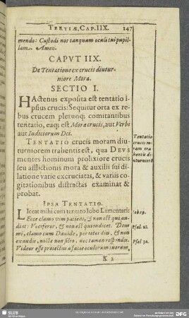 Caput IIX. De Tentatione ex crucis diuturniore Mora