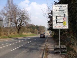 Vollsperrung der Kreisstraße K2