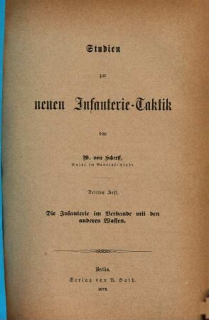 Studien zur neuen Infanterie-Taktik, 3