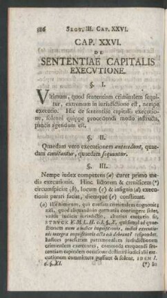 Cap. XXVI. De Sententiae Capitalis Executione