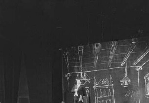 Szenenbilder aus "Schule der Diktatoren", Komödie von Erich Kästner. Münchner Gastspiel im Hebbel-Theater Berlin 1957