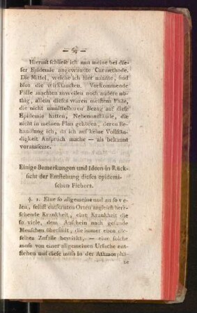 Einige Bemerkungen und Ideen in Rücksicht der Entstehung dieses epidemischen Fiebers