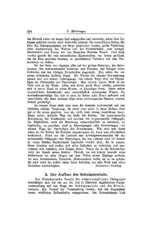 Der Aufbau der Schulgemeinde : [Mitteilungen]