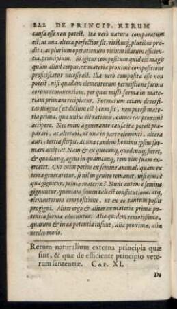 Rerum naturalium externa principia quae sint ... Cap. XI.