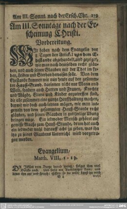 Am III. Sonntage nach der Erscheinung Christi