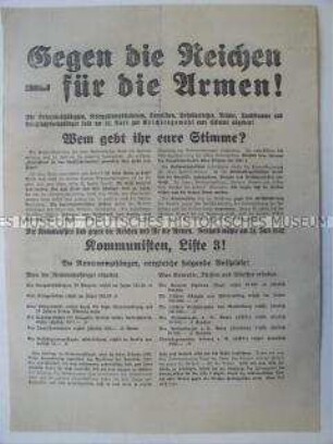 Propagandaflugblatt für die KPD