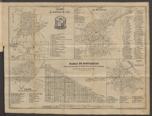 Plano de Santiago de Cuba. Plano de Matanzas. Plano de Trinidad.