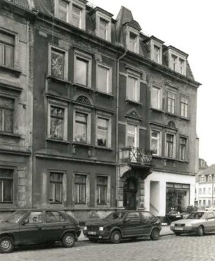 Dresden-Pieschen, Leisniger Platz 4. Wohnhaus mit Ladeneinbau (um 1890). Straßenansicht