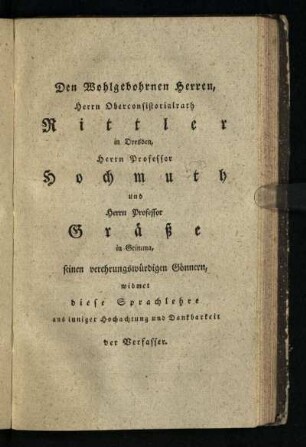Den wohlgebohrnen Herren, ...