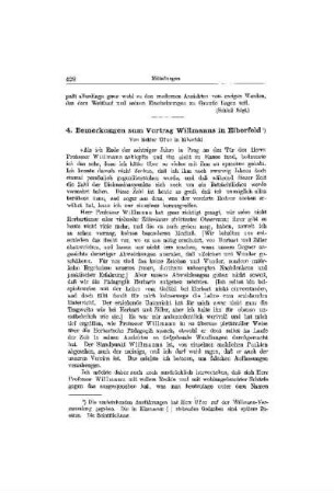 Bemerkungen zum Vortrag Willmanns in Elberfeld