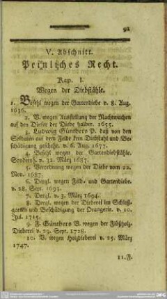 V. Abschnitt. Peinliches Recht