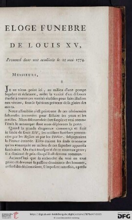 Éloge funèbre de Louis XV