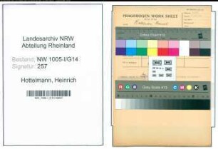 Entnazifizierung Heinrich Hottelmann , geb. 21.12.1892 (Pfarrer)