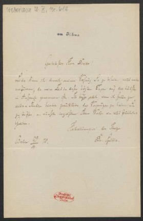 Brief an Friedrich Wilhelm Jähns : 29.04.1870