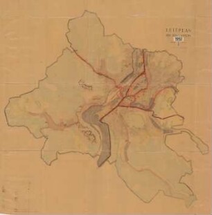 Leitplan der Stadt Siegen mit bau- und landwirtschaftlichen Flächen