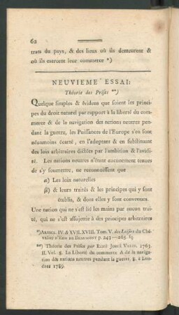Neuvieme Essai: Théorie des Prises **)