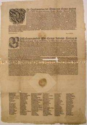 Patent von Sigismund III. König von Polen und Georg Rudolph Herzog von Liegnitz gegen die Desertation angeworbener Soldaten