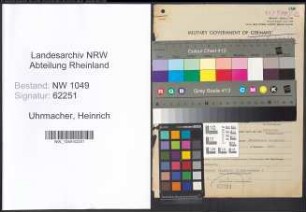 Entnazifizierung Heinrich Uhrmacher , geb. 06.07.1899 (Kaufmann)