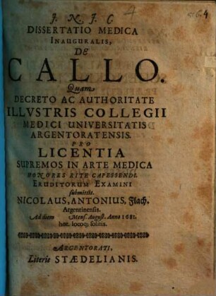 Diss. med. inaug. de callo