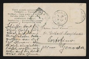 Brief von Samuel Fischer an Gerhart Hauptmann