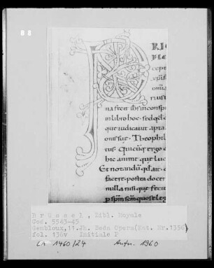 Codex 5543/5545, fol. 136v: Beda Opera, Initiale P