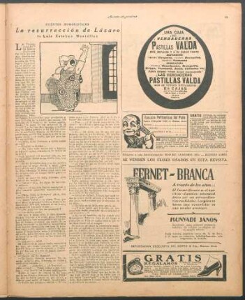 La resurrección de Lázaro : Cuentos humorísticos
