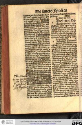[Y]politus dicitur ab yper quod est supra et litos quod est lapis quasi super lapidem...