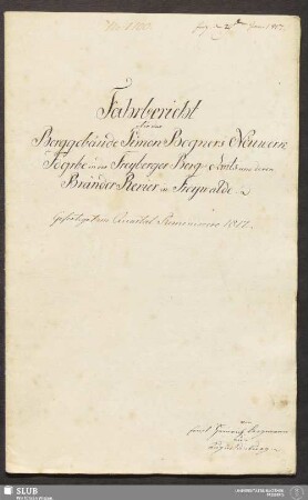 Fahrbericht über das Berggebäude Simon Bogners Neuwerk, Fdgrbe in der Freyberger Berg-Amts und deren Bränder Revier, in Freywalde - 18.6372 4.
